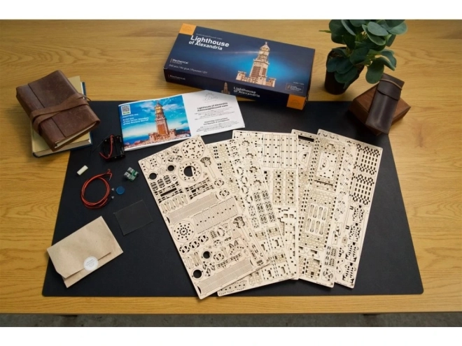 Ugears 3D træ mekanisk puslespil Alexandrianske fyrtårn