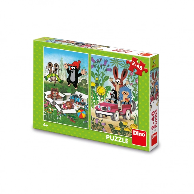 Puslespil 2v1 Krtek er glad - 2 x 48 brikker