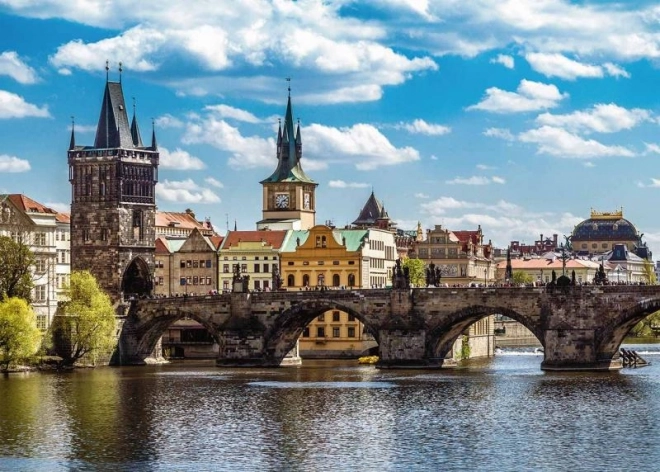 Prag – udsigt over Karlsbroen, puslespil 1000 brikker