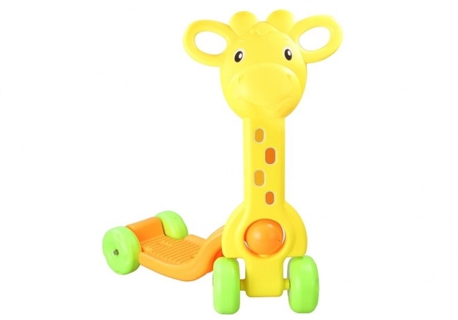Børnescooter 4 hjul giraf gul