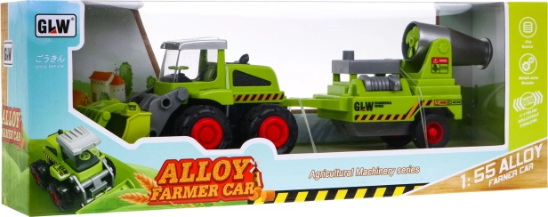 Landbrugs læssemaskine til børn med traktor og sprøjte