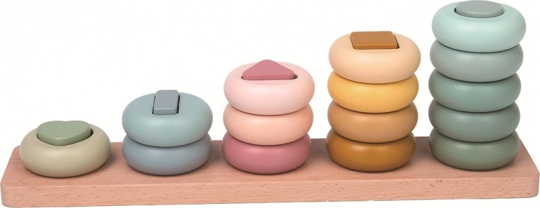 2kids toys træ-påsætter til former – pastel Montessori-legetøj