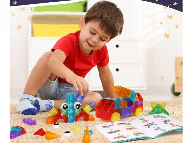 3D magnetiske blokke Lysende magnetiske blokke 64 stk ZA5240