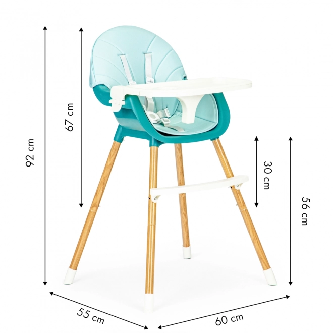Ecotoys Spisestol 2-i-1 turkis