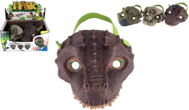 Gummi dinosaurmaske til karneval