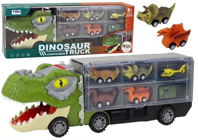 Dinosaur Transport Lastbil 6stk Lys Lyd Grøn