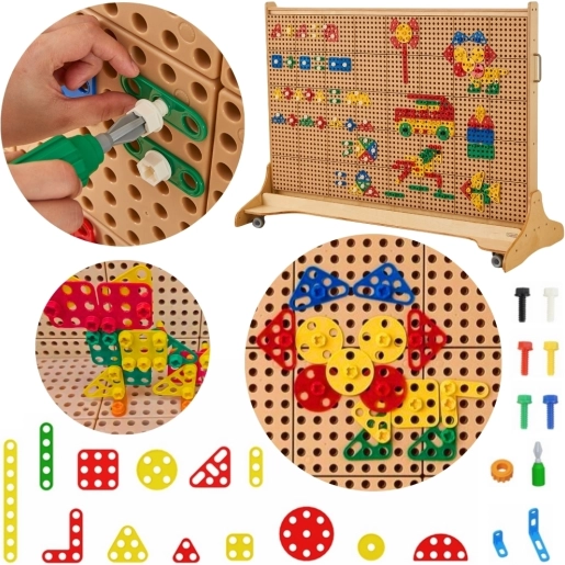 Masterkidz sæt af geometriske former til STEM-paneler, 260 dele