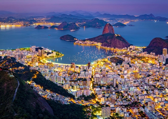 Puzzle ENJOY Rio de Janeiro om natten, Brasilien – 1000 brikker