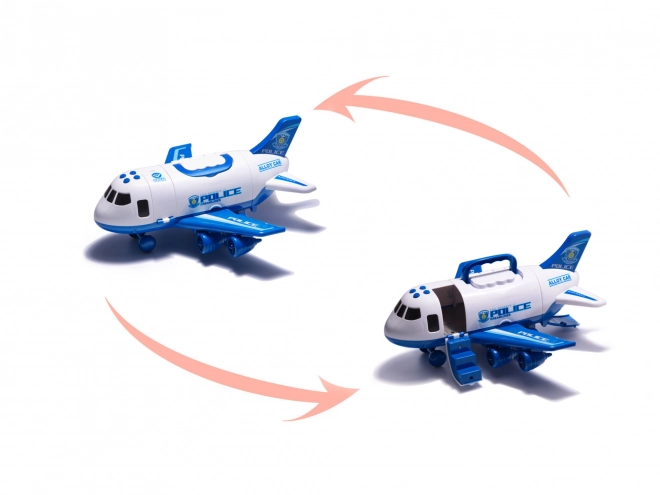 Flytransporter og 3 politibiler
