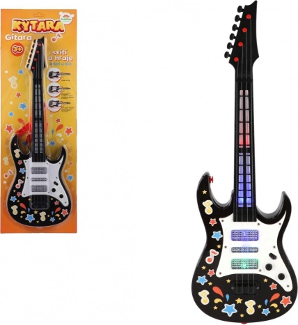Elektrisk børneguitar med lys og lyd, 53 cm, med rem