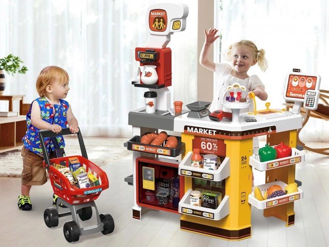 Stor Konditori Supermarked + Tilbehør Vogn ZA4638