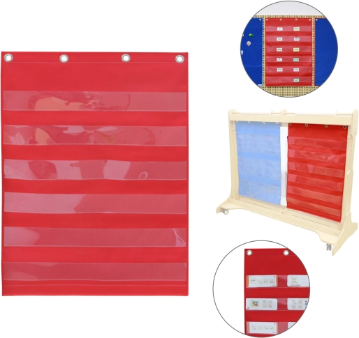 Tekstil lommepanel til kort MASTERKIDZ, rød