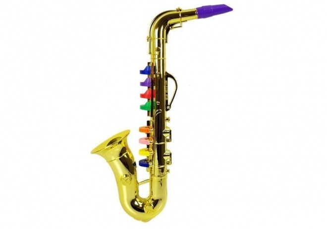 Saxofon i gylden farve