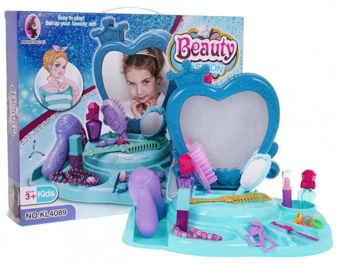 Børnetoiletbord Beauty Fashion Blå med tilbehør