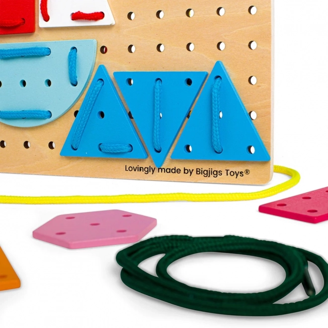 Bigjigs Toys Træ Snørespil Geometriske former