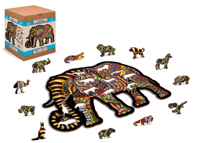 Wooden City Træpuslespil Magisk Elefant 150 stykker EKO