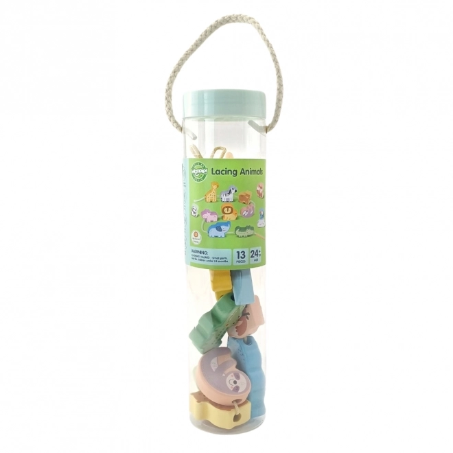 WOOPIE GREEN træ navlesæt ZOO Montessori 13 dele