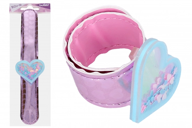 Armbånd med pynt og glimmer 21,5 cm