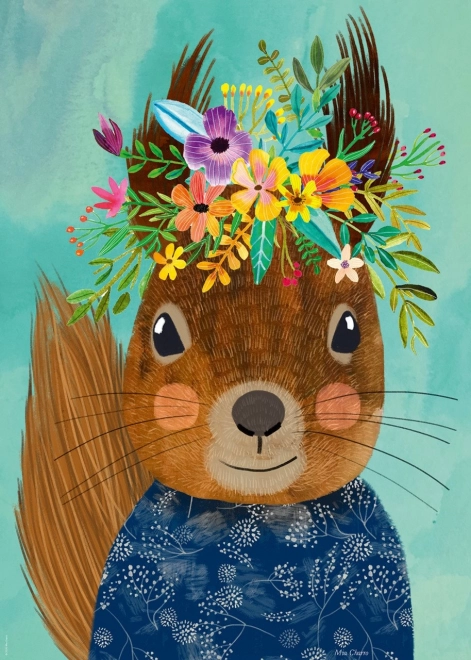 Puslespil 1000 brikker Floral Friends – egern af Mia Charro