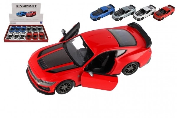 Auto Kinsmart 2024 Ford Mustang Dark Horse 1:38 metal/plast 12,5cm 4 farver med tilbagespoling, 12 stk i kassen