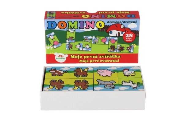 Domino Mine første dyr træspil 28 stk i æske 17x9x3,5cm MPZ