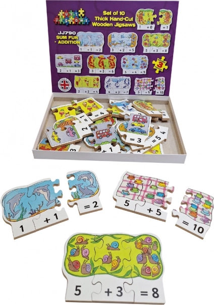 Just Jigsaws træpuslespil til addition - 30 brikker