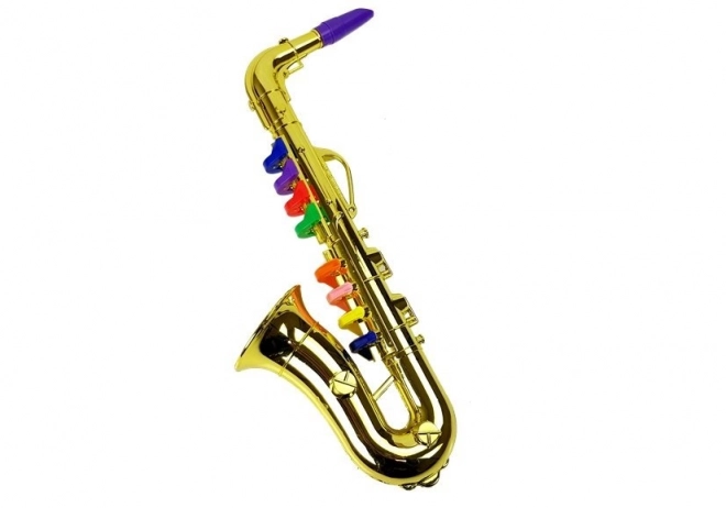 Saxofon i gylden farve