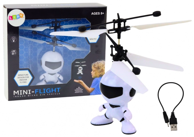 Flyvende astronaut Håndstyret drone - helikopter Hvid