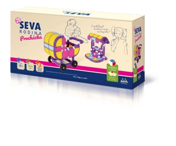 Byggesæt SEVA FAMILIE Gåtur plast 166 stk i kassen 32x17x8cm