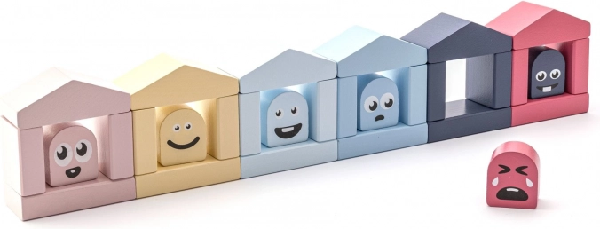 Cubika Pastel farvede huse – træbyggesæt 30 dele