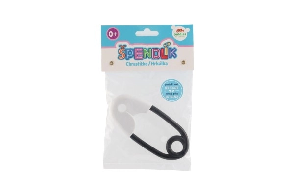 Rasleknapp plast 12cm sort-hvid 12x19cm i pose 0+