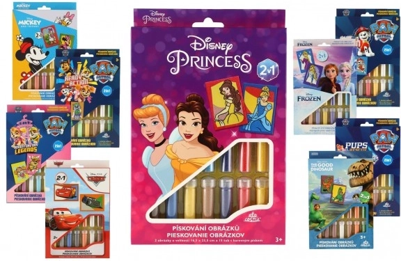 Sandkunst Disney 2-i-1, mix af motiver i æske