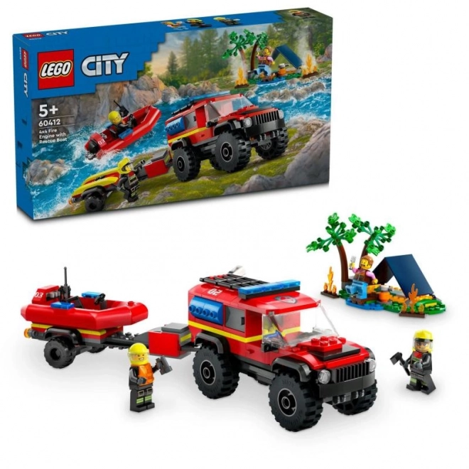 LEGO® City 60412 Brandbil 4x4 og redningsbåd