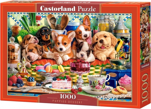 Puslespil 1000 brikker dessert hvalpe