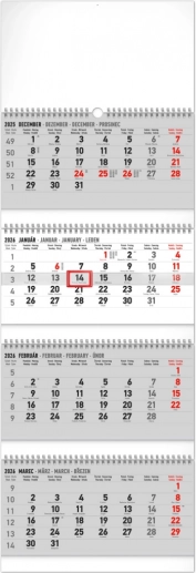 Vægkalender 4-måneders foldbar 2026