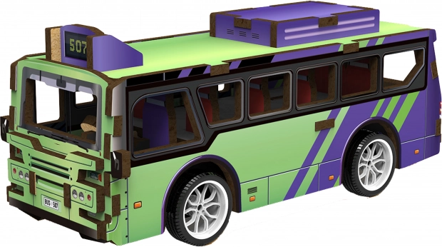 3D træpuslespil Bus