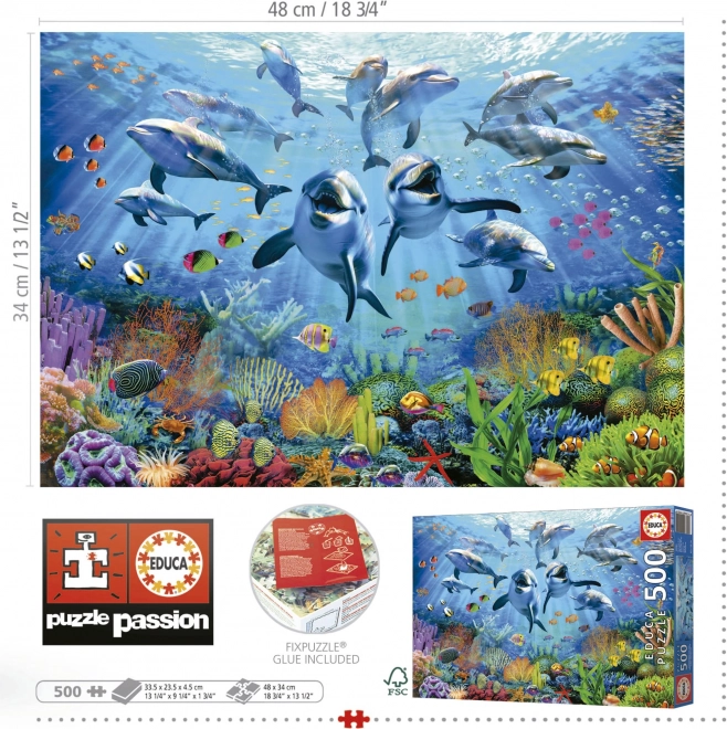 EDUCA Puzzle Sjov under Havet 500 brikker