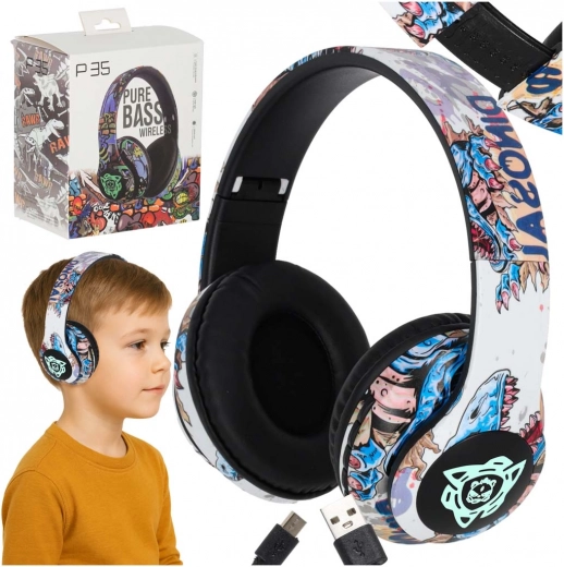 trådløse over‑ear bluetooth-hovedtelefoner med rgb-belysning og micro sd
