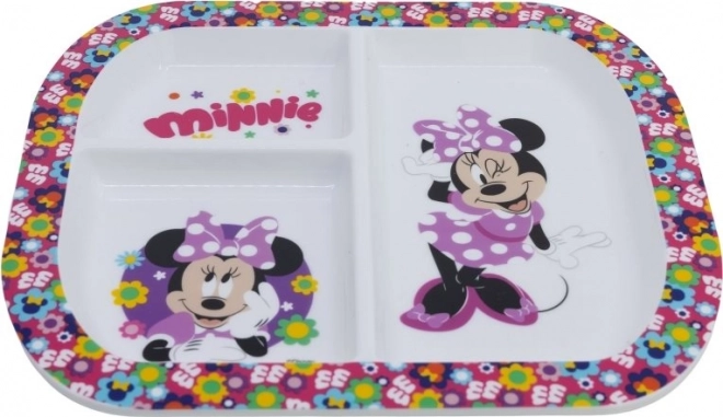 Rektangulær børnetallerken med Minnie-motiv