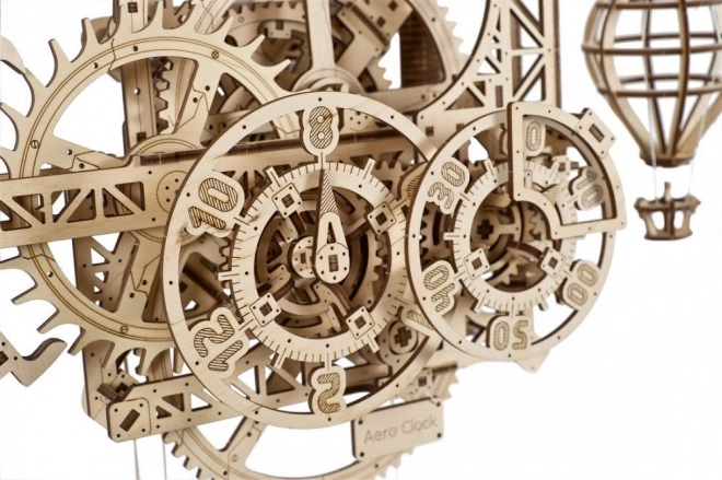 Ugears 3D træ mekaniske puslespil Vægur Aero
