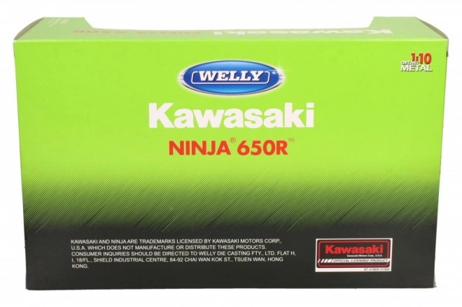 Welly Motorcykel Kawasaki Ninja 650R 1:10 grøn