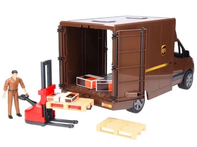 UPS Delivery Bruder MB Sprinter med figur og tilbehør
