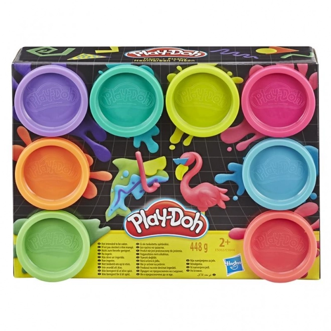 Play-doh Sæt med 8 stk. bøtter i neonfarver