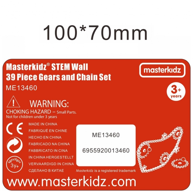 Masterkidz STEM Tavle med tandhjul og kæde 39 dele
