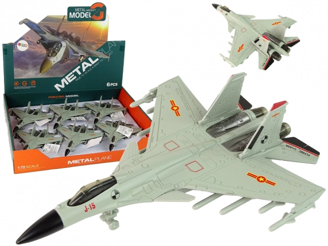 Jagerfly med friktionsdrev 1:72 grå