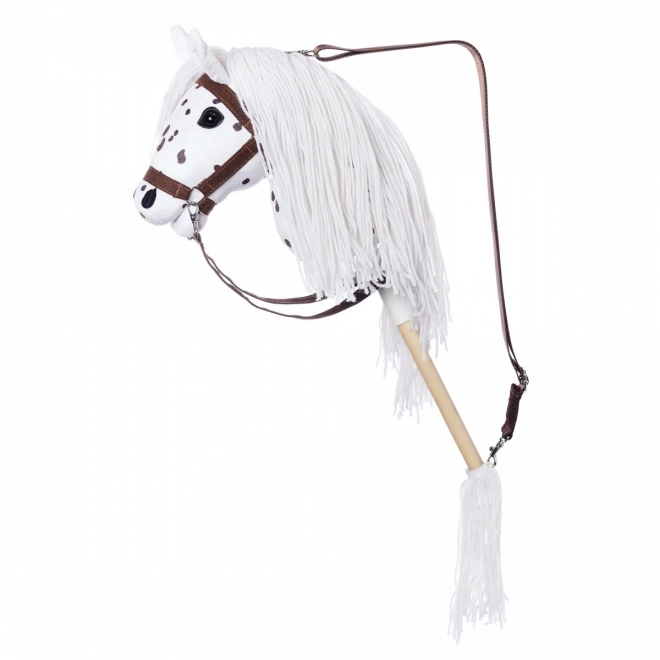 Stokhest fra HOPPIHORSE Sport Edition kollektionen i farven hvid leopard