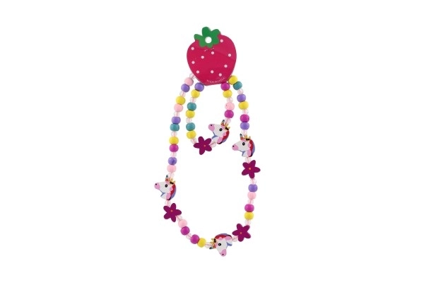Halskæde og armbånd med enhjørningperler