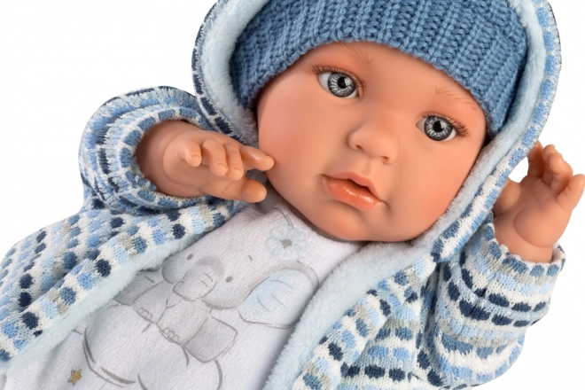 Llorens 42405 BABY ENZO - realistisk dukke med lyde og blødt stofkrop - 42 cm
