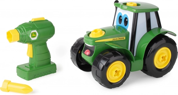 Monterbar traktor JOHN DEERE Johnny 23 cm med skruetrækker