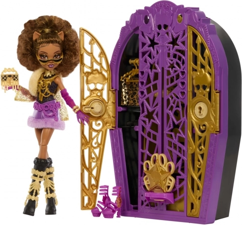 Dukke MONSTER HIGH Spøgelseshæmmelige Clawdeen Wolf med hemmeligt skab og tilbehør